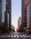 Vertical shot of the streets of Manhattan, New York City Royalty Free Stock Photo