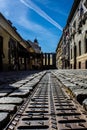 Vertical shot of the streets of Zrenjanin, Serbia