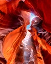 Vertical shot of stunning red caves of Upper Antelope Canyon in Arizona, USA Royalty Free Stock Photo