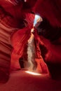 Vertical shot of stunning red caves of Upper Antelope Canyon in Arizona, USA Royalty Free Stock Photo