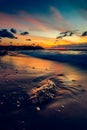 Vertical shot of the sunset on the Old Jaffa coastline. Tel Aviv Israel Royalty Free Stock Photo