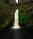 Vertical shot of the Tanner Creek waterfall in Multnomah County in Oregon