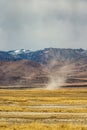 Vertical shot of tornadoes on the wetland at the source of the Yarlung Zangbo River