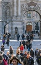 Vertical shot of the tourists sightseeing Buda castle in Budapest, Hungary