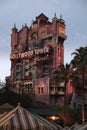 Vertical shot of a tower of terror at Disney's Hollywood studios