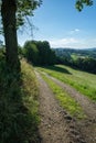 Vertical shot of the trail of Schlosserweg in Grein, Austria