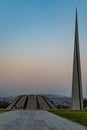 Vertical shot of Tsitsernakaberd Armenian Genocide Memorial Complex in Yerevan, Armenia