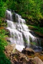 Vertical shot of Tupavica waterfall on Balkan mountain range in Serbia