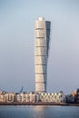 Vertical shot of Turning Torso skyscraper in Malmo, Sweden Royalty Free Stock Photo