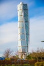 Vertical shot of the Turning Torso skyscraper in Malmo, Sweden Royalty Free Stock Photo