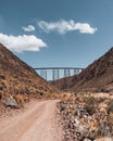 Vertical shot of Viaduct Polvorilla on a sunny day in Salta Province, Argentina Royalty Free Stock Photo