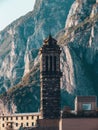 Vertical shot of victory tower in lecco, italy