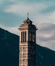 Vertical shot of victory tower in lecco, italy