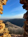 Vertical shot of the view from the Vrdnik Tower in Serbia