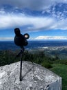 Vertical shot of a viewing point in the mountains in Serbia Royalty Free Stock Photo