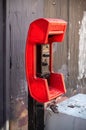 Vertical shot of a vintage Public Phone in Los Angeles