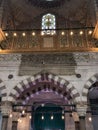 Vertical shot of walls and arches of the Blue Mosque of Sultan Ahmet Camii in Istanbul, Turkey