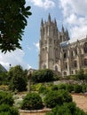 Vertical shot of the Washington National Cathedral, Washington, D.C., United States Royalty Free Stock Photo