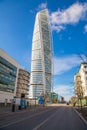 Vertical shot of the west harbor area with the Turning Torso skyscraper in Malmo, Sweden Royalty Free Stock Photo