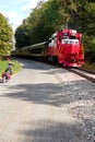 Vertical shot of the Western Maryland Railway Train on Great Allegheny Passage