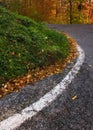 Vertical shot of a winding road in Medvednica mountain in Zagreb, Croatia in autumn Royalty Free Stock Photo