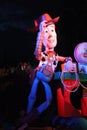 Vertical shot of Woody from Toy Story land in Disney's Hollywood studios