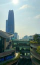 Vertical shot of the World Trade Building, Dongguan Central District, Guangdong Province, China