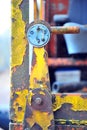 Rusty machine part with flaky paint Royalty Free Stock Photo