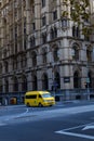 Vertical shot of a Yellow Taxi in Melbourne