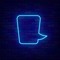 Vertical speech bubble neon sign. Empty frame for text. Glowing effect banner. Vector stock illustration Royalty Free Stock Photo
