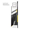 Vertical Sport Banners Black Yellow Metal Brand