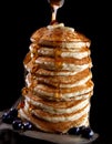 Vertical stack of pancakes