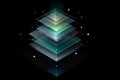 Vertical Stack Increasingly Abstract Crystalline Neural Network Layers Royalty Free Stock Photo
