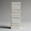 Domino tiles is arranged in a rigid formation against a neutral gray Royalty Free Stock Photo