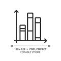 Vertical stacked column chart linear icon