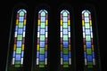 Vertical stained glass windows of the cathedral