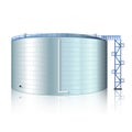 Vertical steel tank with reflection