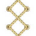 Vertical Straped Ropes with Golden Metal Eyelets Seamless Pattern. Royalty Free Stock Photo