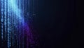Digital Binary Code Stream on Dark Background with Blue and Purple Hues Royalty Free Stock Photo