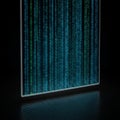 The display resembles digital rain evoking a futuristic or cyber Royalty Free Stock Photo