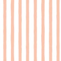 Vertical stripes hand-painted seamless vector background. Coral pink peach stripes wavy brush stroke lines repeating pattern. Royalty Free Stock Photo