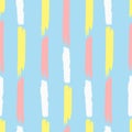 Vertical stripes painted with brush strokes. Cute seamless pattern. Royalty Free Stock Photo