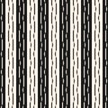 Vertical stripes seamless pattern. Abstract linear black and white distorted lines. Royalty Free Stock Photo