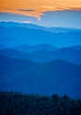 Vertical sunset over the Blue Ridge parkway in early fall