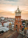 Vertical sunset view of our Lady of Guadalupe church in Puerto Vallarta, Jalisco, Mexico Royalty Free Stock Photo