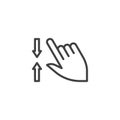 Vertical swipe line icon
