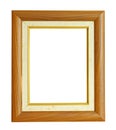 Vertical Teak Wood Photo Frame isolated on white background