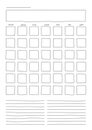 Vertical Template blank month planner with place for notes Royalty Free Stock Photo