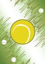 Vertical tennis poster . Green background . Tennis ball