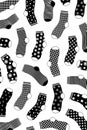 Vertical texture of striped and polka dot socks Royalty Free Stock Photo